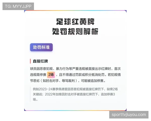 停赛规则解析：累积黄牌和红牌的处罚细节解读